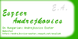 eszter andrejkovics business card